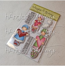 hnglar &amp; Wings Clear Stamps - Tre Hjrtan