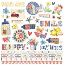 Simple Stories Sticker Sheet 12X12 - Simple Vintage Linen Market