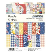Simple Stories Double-Sided Paper Pad 6X8 - Simple Vintage Linen Market