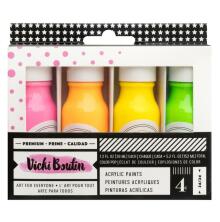 Vicki Boutin Mixed Media Acrylic Paint 4/Pkg - Neon