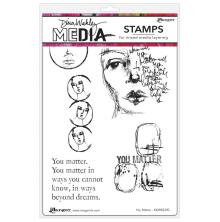 Dina Wakley MEdia Cling Stamps 6X9 - You Matter