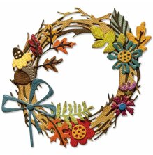 Tim Holtz Sizzix Thinlits Dies - Vault Foliage Wreath 666682