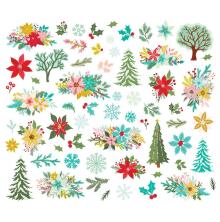 Simple Stories Bits &amp; Pieces Die-Cuts 43/Pkg - Snow Pine Lodge Floral