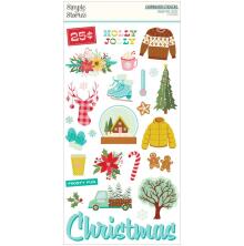 Simple Stories Chipboard Stickers 6X12 - Snow Pine Lodge