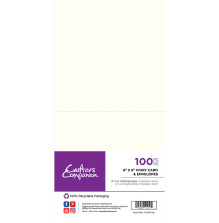 Crafters Companion 6X6 Card And Envelopes 100/Pkg - Ivory