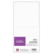 Crafters Companion 6X6 Card And Envelopes 50/Pkg - White Linen