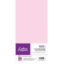 Crafters Companion 6X6 Card And Envelopes 100/Pkg - Mixed Pastels