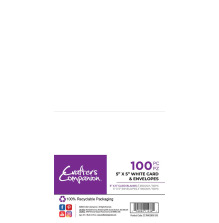 Crafters Companion 6X6 Card And Envelopes 100/Pkg - White