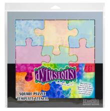 Dylusions Puzzle Stencil Template - Square