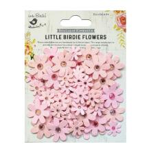 Little Birdie Sparkle Florettes Paper Flowers 80/Pkg - Pearl Pink