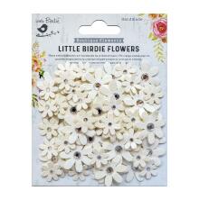 Little Birdie Sparkle Florettes Paper Flowers 80/Pkg - Moon Light