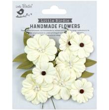 Little Birdie Fiorella Paper Flowers 12/Pkg - Moon Light