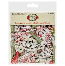 49 And Market Chipboard Set - Evergreen Season Words