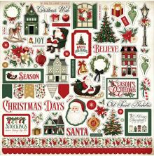 Carta Bella Cardstock Stickers 12X12 - A Vintage Christmas