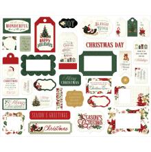 Carta Bella Cardstock Die-Cuts Ephemera 33/Pkg - A Vintage Christmas Frames &amp; Ta