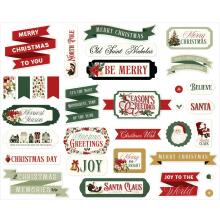 Carta Bella Cardstock Die-Cuts Ephemera 33/Pkg - A Vintage Christmas Phrases