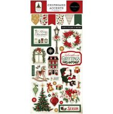 Carta Bella Chipboard Stickers 6X13 - A Vintage Christmas Accents