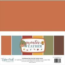 Echo Park Solid Cardstock Kit 12X12 - Sweater Weather