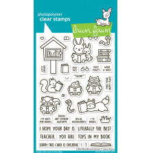 Lawn Fawn Clear Stamps 4X6 - Little Woodland Library LF3486