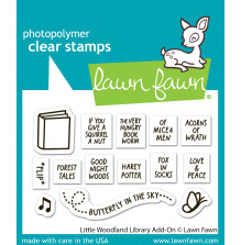 Lawn Fawn Clear Stamps 2X3 - Little Woodland Library Add-On LF3488