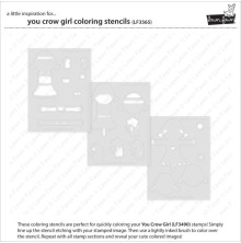 Lawn Fawn Coloring Stencils - You Crow Girl LF3565