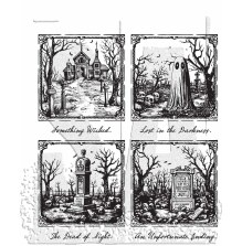 Tim Holtz Cling Stamps 7X8.5 - Framed Frights CMS494