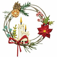 Tim Holtz Sizzix Thinlits Dies - Vault Festive Wreath 666715