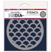 Dina Wakley MEdia Stencils 5X5 - Scales Coaster