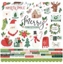 Simple Stories Sticker Sheet 12X12 - Santas Village