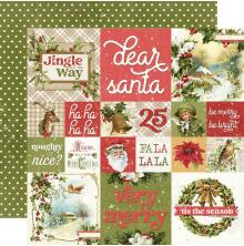 Simple Stories Simple Vintage Yuletide Cardstock 12X12 - 2X2/4X4 Elements