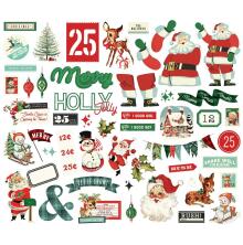 Simple Stories Bits &amp; Pieces Die-Cuts 52/Pkg - Simple Vintage Holly Jolly