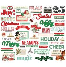 Simple Stories Bits &amp; Pieces Die-Cuts 55/Pkg - Simple Vintage Holly Jolly Sentim