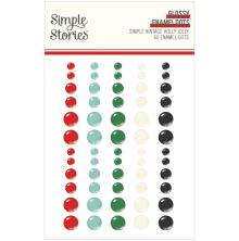 Simple Stories Enamel Dots 60/Pkg - Simple Vintage Holly Jolly