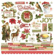 Simple Stories Sticker Sheet 12X12 - Simple Vintage Yuletide