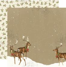 Simple Stories Simple Vintage Yuletide Cardstock 12X12 - Peace On Earth