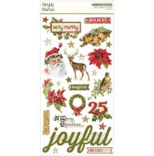 Simple Stories Chipboard Stickers 6X12 - Simple Vintage Yuletide