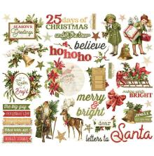 Simple Stories Bits &amp; Pieces Die-Cuts 41/Pkg - Simple Vintage Yuletide