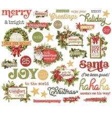 Simple Stories Bits &amp; Pieces Die-Cuts 38/Pkg - Simple Vintage Yuletide Sentiment