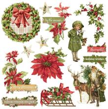 Simple Stories Chipboard Clusters 15/Pkg - Simple Vintage Yuletide