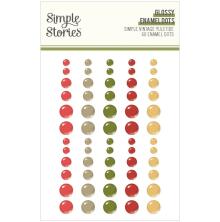 Simple Stories Enamel Dots 60/Pkg - Simple Vintage Yuletide