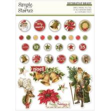 Simple Stories Self-Adhesive Brads - Simple Vintage Yuletide