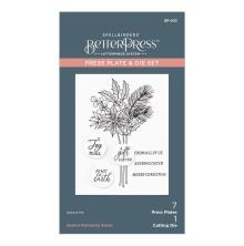 Spellbinders Press Plate &amp; Die Set - Poinsettia Stems