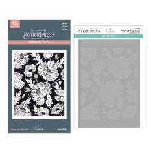 Spellbinders Press Plate &amp; Stencil Bundle - Poppy Background