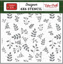 Echo Park Christmas Joy Stencil 6X6 - Decking The Halls Sprigs