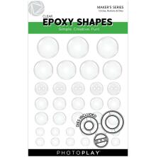 PhotoPlay Clear Epoxy Stickers with Die - Circles &amp; Buttons