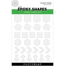 PhotoPlay Clear Epoxy Stickers - Squares &amp; Word