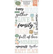 Echo Park Chipboard Stickers 6X13 - Our Happy Place Words &amp; Phrases