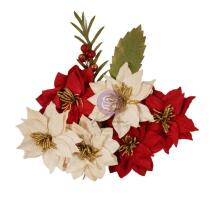 Prima 25 &amp; Peppermint Paper Flowers 12/Pkg - Magical Season