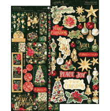 Graphic 45 Cardstock Stickers 12X12 - Merry &amp; Bright