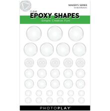 PhotoPlay Clear Epoxy Stickers - Circles &amp; Buttons